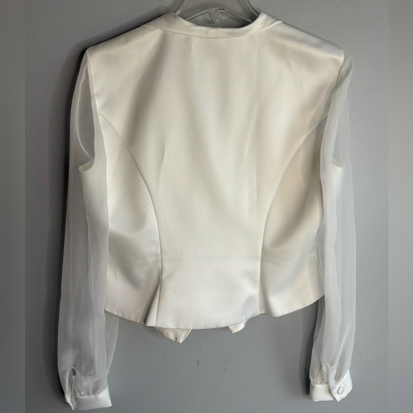 J. R. NITES BY CALIENDO VINTAGE 80’s SATIN & SHEER CROP BLAZER - Picture 7 of 7
